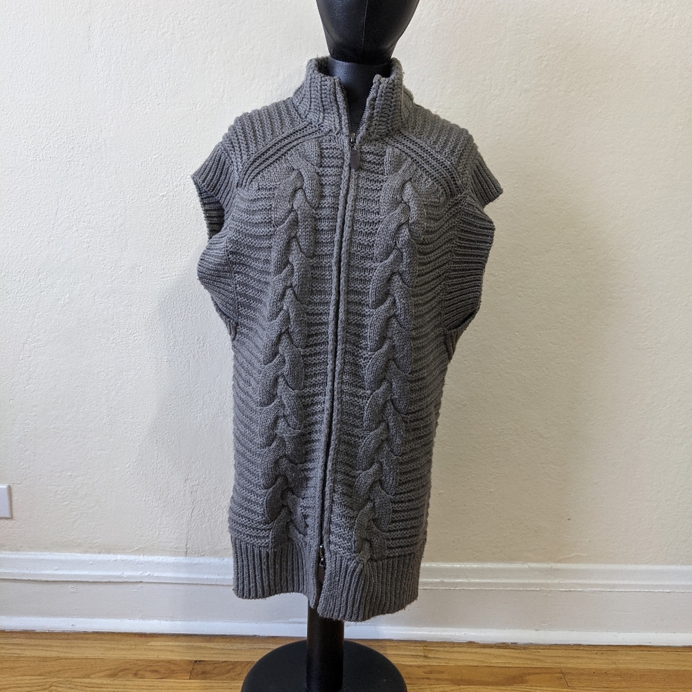 Long zip up sweater vest